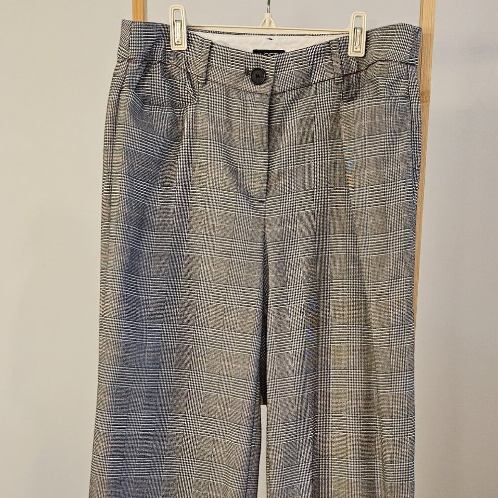 Houndstooth Wide Leg Dress Pants